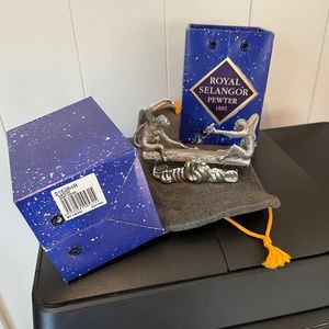 BRAND NEW PEWTER SEE SAW MONKEY BUSINESS CARD HOLDER By Royal Selangor